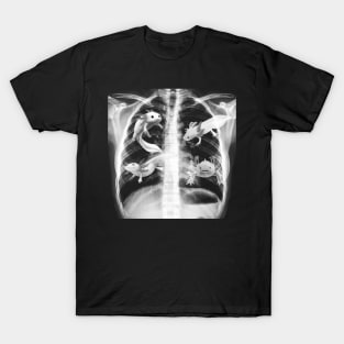 Axolotls Fish skeleton XRay Inside White-Axolotl Lizard T-Shirt